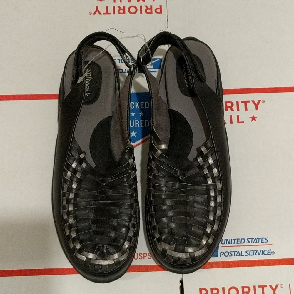 Softwalk Shoes Sandals Black Leather SZ. 6M NEW